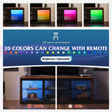 WLIVE TV Stand for 65 Inch TV, Entertainment Center with Adjustable Glass Shelves, LED TV Console, TV Stands for Living Room, Rustic Brown WLIVE