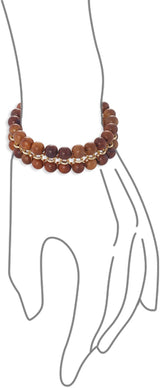 Firstmeet Wood Beads Layer Statement Necklace Choker Bracelet Earrings Vintage Jewelry Set for Women Girls (XL-1203-Wood Set) Firstmeet