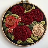 DIY Punch Needle Kits Red Roses Embroidery Punch Needle Starter Craft with Hoop Easy for Beginners for Festival t and Decoration 20x20cm-1