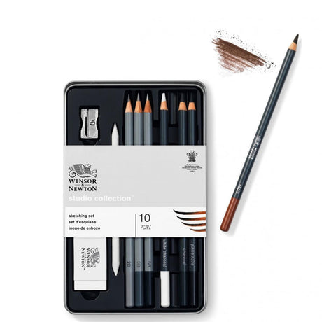 Winsor & Newton Studio Collection Artist Pencils, Sketching Pencils, Set of 10 Winsor & Newton