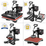 Heat Press, 8 in 1 Heat Press Machine 29x38cm/12x15 inch, 360° Swing Away Digital T Shirt Pressing Machine, Multifunction Heat Transfer Sublimation Combo for T Shirts Mugs Hat Plate Cap WoodArtSupply