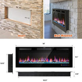 Jarka&Co 50" Electric Fireplace Insert-Wall Mounted Fireplace and Recessed Fireplace Electric with Remote Control, Timer, Low Noise, Multicolor Flames, 750 | 1500W Jarka&Co