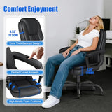 Keratee Executive Office Chair, Leather Desk Computer Chair with Padded Armrests, Mid-Back Swivel Adjustable Ergonomic Design for Home Office, 1PC, Black Keratee