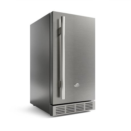 cureder 15 Inch Outdoor Refrigerator, Weather Proof Stainless Steel Beverage Beer Cooler Under Counter Fridge, Indoor/Outdoor Refrigerator with 3 Shelves for Patio Kitchen and Commercial Use cureder