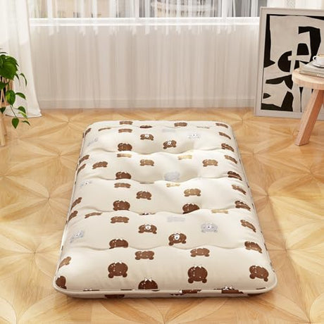 Giantex Japanese Floor Mattress, 4 Inch Futon Mattress w/Washable Cover & Storage Bag, Foldable Roll up Mattress Tatami Mat, Portable Sleeping Pad for Camping, Dormitory, Kids Floor Lounger Bed, Twin Giantex