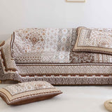 WONGS BEDDING Brown Quilt Set Queen Size,Bobo Floral Bedspread Coverlet Set, 3 Pieces Bohemian Patchwork Floral Pattern Bedspreads Bedding Quilt Set for All Seasons (96"x90") WONGS BEDDING