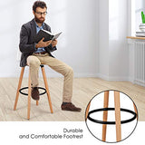 COSTWAY Bar Stools Set of 2, Modern Armless Kitchen Stool with Soft PU Leather Seat, Bar Height Stool with Round Metal Footrest & Comfortable Curved Backrest for Home, Dining Hall (White, 2) COSTWAY