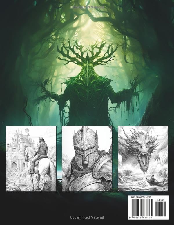 Medieval Fantasy Coloring Book for Adults: Embark on a Magical Medieval Adventure with 50 Captivating Scenes Featuring Majestic Castles, Mythical Dragons, Ancient Wizards, and More WoodArtSupply