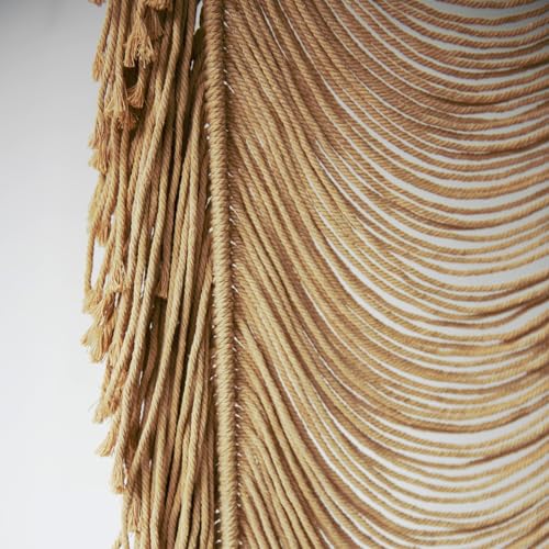 Macrame Curtain Boho Curtain Doorway Window Wall Decor Fiber Yarn Art Handwoven Wall Hanging Art Craftsmanship Home Door Bedroom Wedding Backdrop Arch,Closet Room Divider 59" W x 75" H (1 Panel,Khaki) Flber