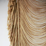 Macrame Curtain Boho Curtain Doorway Window Wall Decor Fiber Yarn Art Handwoven Wall Hanging Art Craftsmanship Home Door Bedroom Wedding Backdrop Arch,Closet Room Divider 59" W x 75" H (1 Panel,Khaki) Flber