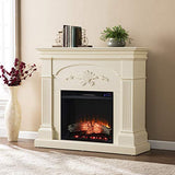 SEI Furniture Sicilian Harvest Traditional Style Electric Fireplace, New Ivory SEI Furniture