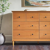 Walker Edison Modern 6-Drawer Solid Wood Dresser Bedroom Storage, 57 Inch, Caramel-T Walker Edison