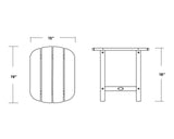 POLYWOOD SBT18GY South Beach 18" Outdoor Side Table, Slate Grey Polywood