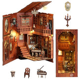 MoKo Book Nook Kit, 3D Wooden Puzzles Booknook with LED Lights, DIY Miniature House Kit, Book Nook Decor Gifts for Adults Family