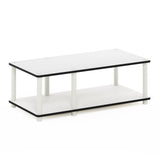 Furinno Just No Tools Mid TV Stand, White w/White Tube Furinno