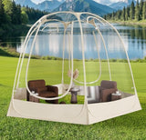 TABU Pop Up Bubble Tent for 12-14 Person, 12×12ft Coldproof & Windproof Outdoor Bubble Tent with Vent Windows, Large Camping Shelters for Party, Backyards, Hiking, Beige TABU