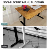 Whole Piece Manual Standing Desk Adjustable Height with Lockable Casters- Hand Crank Stand up Desk with Wheels, Mobile Sit to Stand Workstation with Handle iWkstation