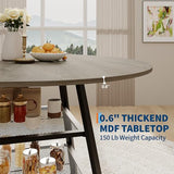 LuyFuitre Dinning Room Tables for 4, Round Dining Table Set with Storage, 47 Inch Circle Kitchen Table High Top LuyFuitre