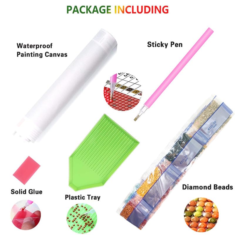 Diymood DIY 5D Diamond Painting Kits for Kids & Adults Train - Diamond Art Kits for Kids & Adults Snow Scene | Full Drill Round | Crystal | Beginner | Home Wall Decor | 12x16 inch Diymood