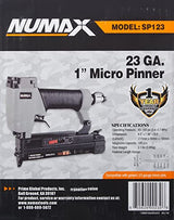 NuMax SP123 Pneumatic 23-Gauge 1" Micro Pin Nailer NuMax
