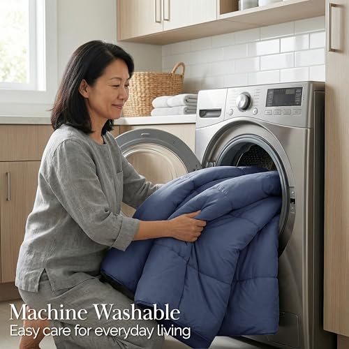 Southshore Fine Living, Inc. Quilt Comforter, Oversized King Bedding Comforters, Duvet Insert Cal King Down Alternative Comforter, Soft & Cozy Bedspread, Dark Blue Southshore Fine Living, Inc.