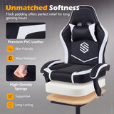 Giantex Gaming Chair, Height Adjustable Computer Desk Chair with Headrest, Lumbar Support, Linkage Armrests, Reclining Backrest & Footrest, Ergonomic Office Chair, Video Game Chair (Black) Giantex