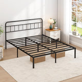 Ziguxiao Full Bed Frame with Classic Headboard,Strong Metal Slats Support,Under Bed Storage Space,No Box Spring Needed,Easy to Assemble,Black Ziguxiao