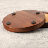 Wood Cork Coasters for Drinks Absorbent with Holder, Acacia Wood Coaster Sets Rustic Farmhouse for Coffee Table Dining Table Wooden Table Coasters for Desk, Set of 6 4.33in WLWNWFT