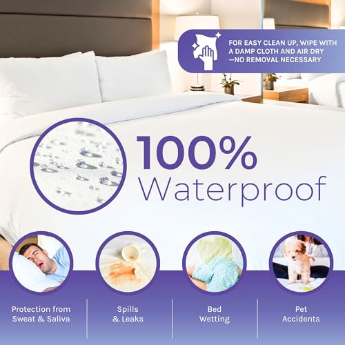 6 Gauge Vinyl Bed Bug Mattress/Box Spring Cover- Waterproof Encasement- Perfect for Bed wetting (Full) Hygea Natural