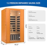 RESTISLAND Infrared Sauna Room for Home, Near Zero EMF Indoor Home Sauna for up to 2 Person with Infrared Red Light Therapy, Bluetooth Speakers, Canadian Hemlock Wood RESTISLAND