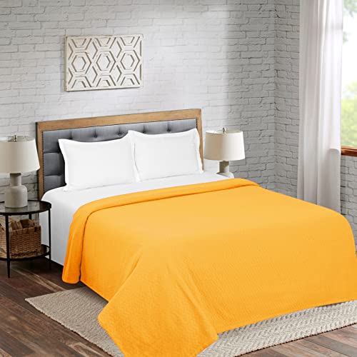 BELIZZI HOME 100% Cotton Bed Blanket, Breathable Thermal Blanket Twin Size, Soft Chevron,Perfect for Layering Any All Season, Mustard Yellow (60*90inch) Belizzi Home