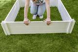 Vita Classic 4'X4'x11 Vinyl Raised, White VT17108 x 4ft Modular Garden Bed, 11" H Vita
