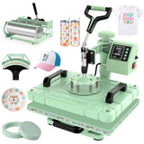 Slendor 5 in 1 Heat Press Machine 12x15 inch Sublimation Heat Press 360° Swing Away Heat Transfer Digital T-Shirt Pressing with 30OZ 20OZ Tumbler Press, Multifunction Combo for Hat Cap Plate Slendor