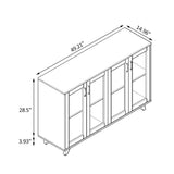 Panana Kitchen Buffet Server Table Accent Sideboard Cupboard Server Buffet Console Table with Doors Cabinet (49inch, Black) Panana