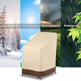Vailge Stackable Patio Chair Cover,100% Waterproof Outdoor Chair Cover, Heavy Duty Lawn Patio Furniture Covers,Fits for 4-6 Stackable Dining Chairs,36"Lx28"Wx47"H,Beige&Brown Vailge