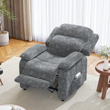 EROMMY Electric Recliner Chair, Oversized Power Recliner with USB Charging Port & Side Pockets, Heavy Duty Corduroy Reclining Sofa Chair, Wide Seat Living Room Chair for Adults, Dark Grey