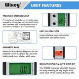 Wixey WR300 Digital Angle Finder Gauge with Magnetic Angle Finder Base and Backlit Digital Display Angle Ruler - 180 Degree Digital Electronic Level Accessory for Woodworking Tools Wixey
