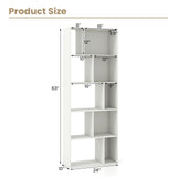 Giantex 5-Tier Geometric Bookshelf, 63" Modern Tall Bookcase, 10-Cube Storage Organizer, Freestanding Open Storage Shelving Unit, Display Rack Cabinet for Living Room, Study, Home Office, White (1) Giantex