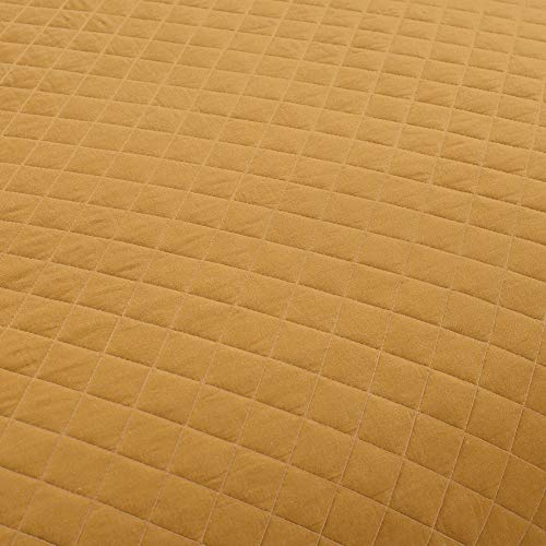 Lush Decor Ava Quilt Diamond Pattern Solid 3 Piece Oversized Bedding Blanket Bedspread Set - Full/Queen - Mustard Lush Decor