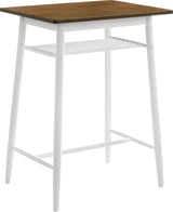 42 inch Modern Bar Table, Wood Pub Table, Rectangular Counter Height Table with White Wooden Legs for Dining Room, Kitchen, Living Room, Walnut Brown Wahson