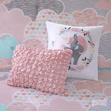 Intelligent Design Kids Comforter Vibrant Fun and Playful Unicorn Print Down Alternative All Season Children Bedding-Set, Girls Bedroom Décor, Twin/Twin XL, Cloud Pink with 2 dec pillows Intelligent Design