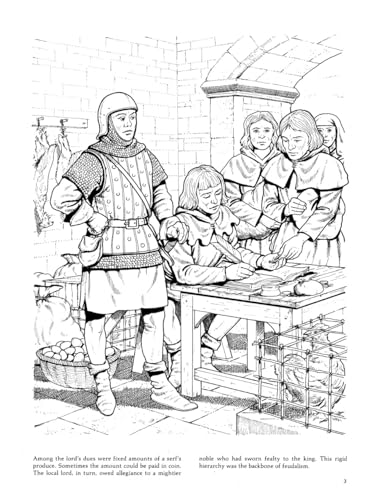 Life in a Medieval Castle and Village Coloring Book (Dover World History Coloring Books) Dover Publications