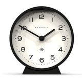NEWGATE® M Mantel Silent Sweep Mantel Clock - 'No Tick' - A Modern Mantelpiece Clock - Small Clock Mantel Clocks - Minimalist Dial - (Black) NEWGATE