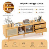 Byroce Bamboo Stand for TVs up to 65’’, Natural Byroce