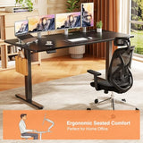 NEWBULIG 55x24 Inch Electric Standing Desk Height Adjustable, Sit Stand Computer Workstations Rising Lift PC Table Ergonomic Riser for Home Office Gaming Writing Student, Black NEWBULIG