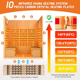 Albott Infrared Sauna 4 Person, Infrared Saunas for Home, Low EMF 2145W/110V/20A Hemlock Wood Dry Sauna with Tourmaline Foot Warmer, 7-Color Light Therapy & Ambient Light Strips, 63.2"x47.2"x75.2" Albott