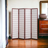 Liveasy Furniture 4 Panels Room Divider Privacy Screen Shoji Divider 6ft High Japanese Style Privacy Room Divider (Cherry, 4 Panels) Liveasy Furniture