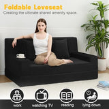 MeMoreCool Boneless Folding Sofa Bed Queen – Corduroy Convertible Futon Couch, 2-in-1 Floor Sleeper with Foam Support, Detachable Pillow & Washable Cover for Living Room, Guest Room, Apartment MeMoreCool