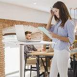 AVLT 44-inch Ambidextrous Pneumatic Laptop Standing Desk Cart (3 ft 8 in), Mobile Rolling Desk with Adjustable Height, Folding Computer & Projector Cart, White Cart with Brakes AVLT