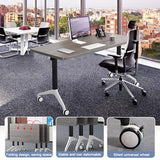 Ptosziav Folding Conference Table,Modular Foldable Conference Room Tables with Wheels for 4-12,Large Small Meeting Table Mobile Training Office Table for Classroom School (4, Grey, 55") Ptosziav